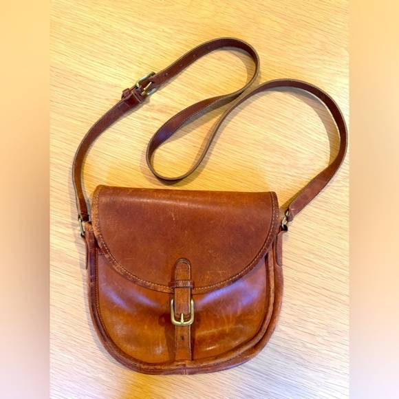 COACH Vintage 1980s Made in USA NYC Leather Saddle Bag Creed 6642 - Picture 1 of 10